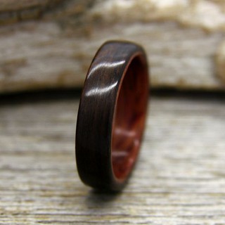 Nhẫn gỗ căm xe ghép gỗ Mun uốn