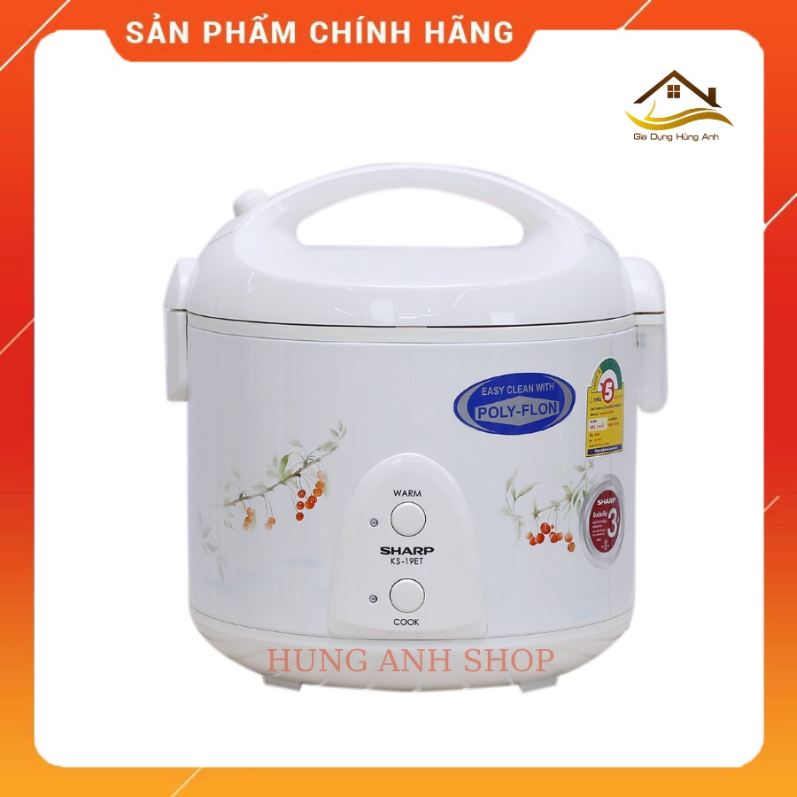 Nồi cơm điện mini Sharp 1.0L KS-11ET Thái Lan Thiết kế Hiện Đại Gọn Nhẹ, Lòng Nồi Chống Dính Cao Cấp, BH 24 tháng