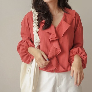 LENCLOTHING Áo babydoll bánh bèo hồng thanh lý new tag