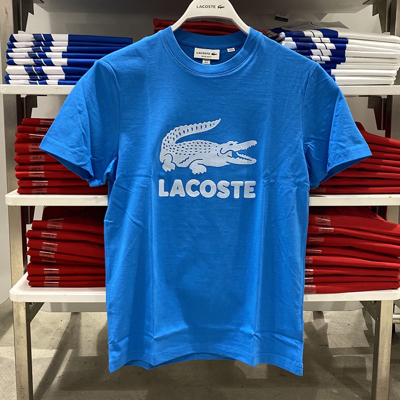 LACOSTE Áo Thun Tay Ngắn Vải Cotton In Hình Cá Sấu Cá Tính Thời Trang 2022 Cho Nam
