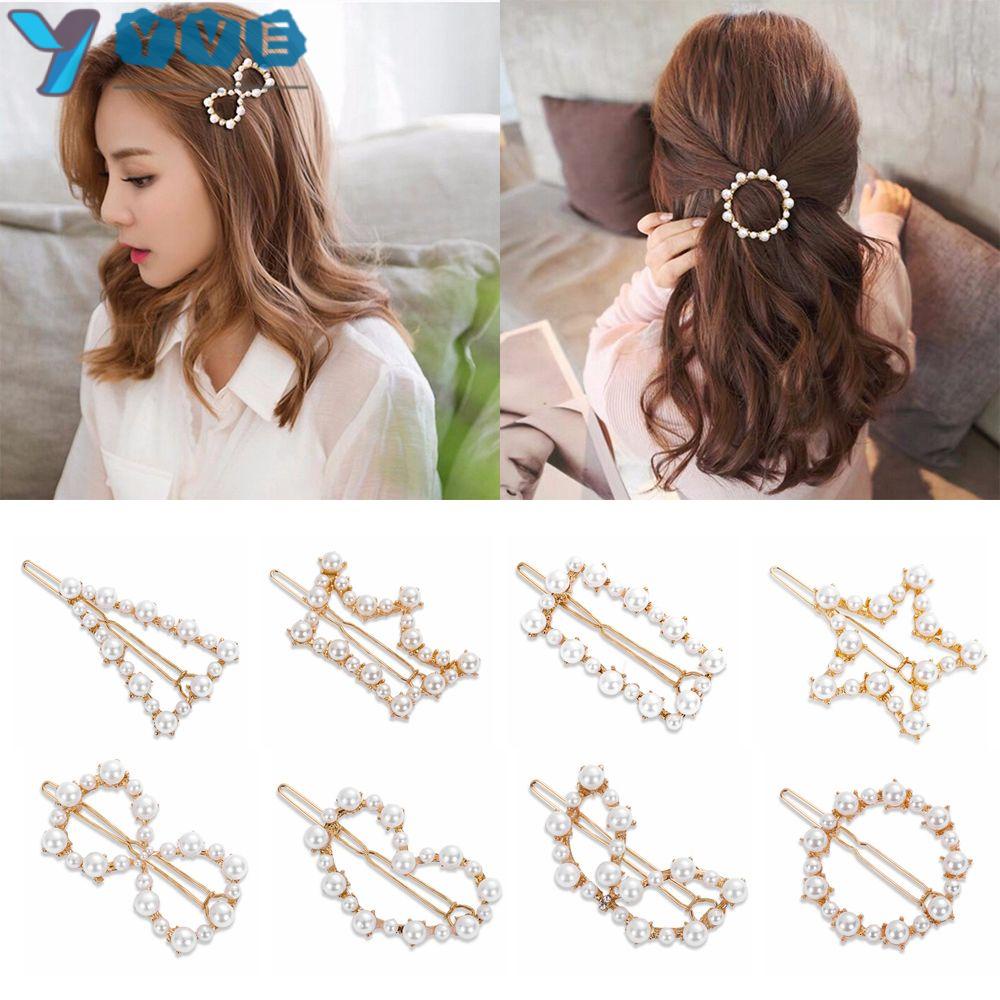 Kẹp Tóc Kim Loại Đính Ngọc Trai Giả Thời Trang Cho Nữ