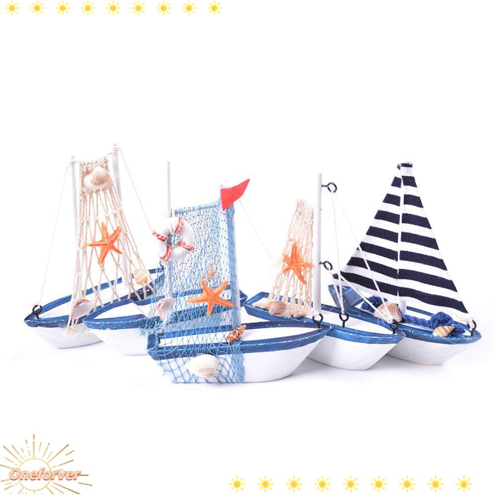 Mô Hình Thuyền Buồm Mini Trang Trí Nhà Cửa Phong Cách Địa Trung Hải