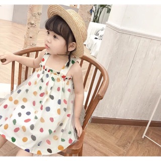 Váy 2 dây chấm bi