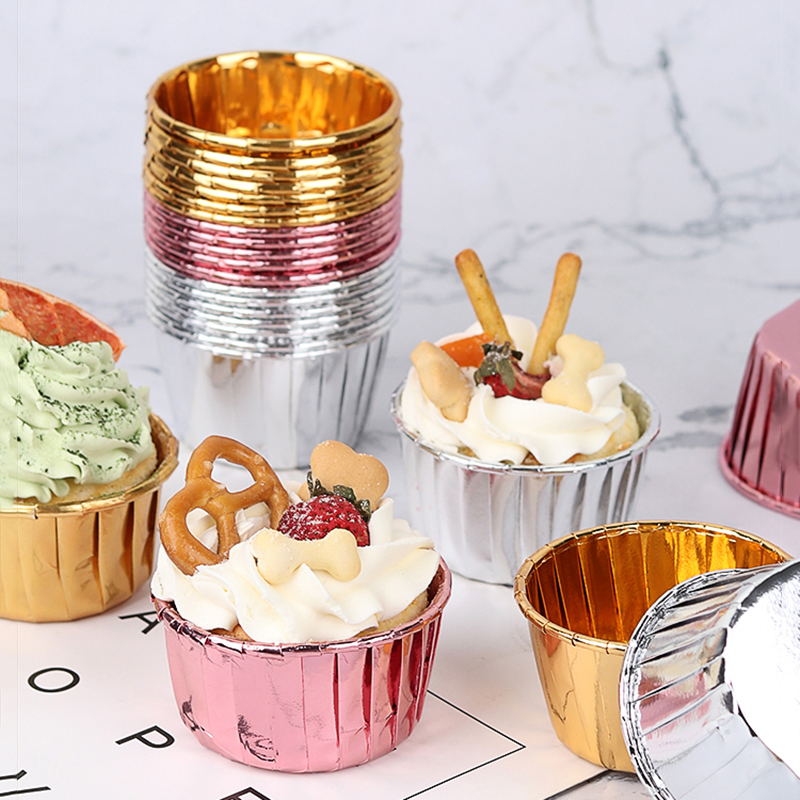 Set 50 Cốc Giấy Đựng Bánh Cupcake / Muffin Trang Trí Tiệc Cưới / Sinh Nhật