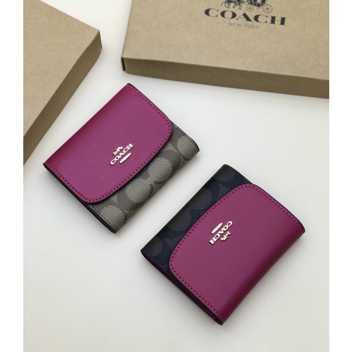 Ví Coach ngắn nắp tròn full box