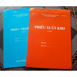 Tập giấy phiếu xuất kho - nhập kho khổ A4 3 liên
