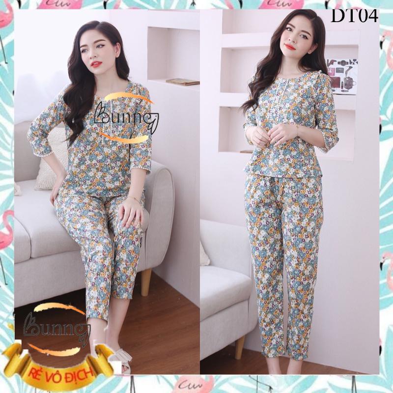 ĐỒ BỘ NỮ MẶC NHÀ, MẪU QUẦN ÁO NỮ CỔ TRÒN, QUẦN DÀI TAY LỠ, KỂU XINH
