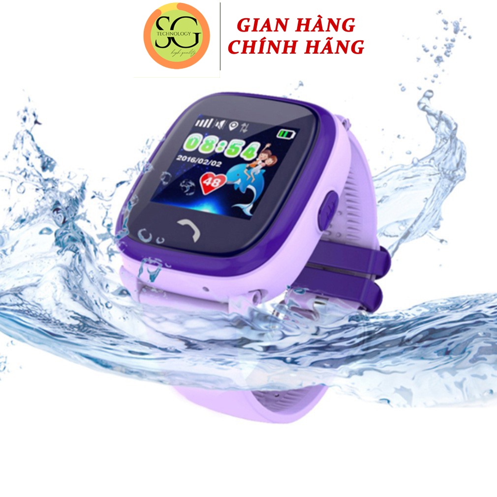 Đồng hồ thông minh trẻ em JVJ DF25 Tím, đồng hồ GPS, chống nước, lắp sim nghe goi hai chiều, BH 12 tháng