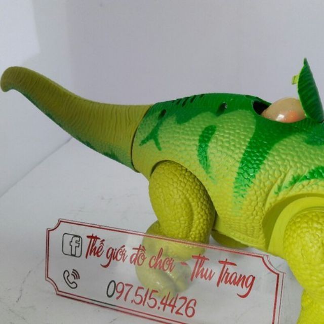 Bộ đồ chơi Khủng long ăn cỏ đẻ trứng chạy bằng pin