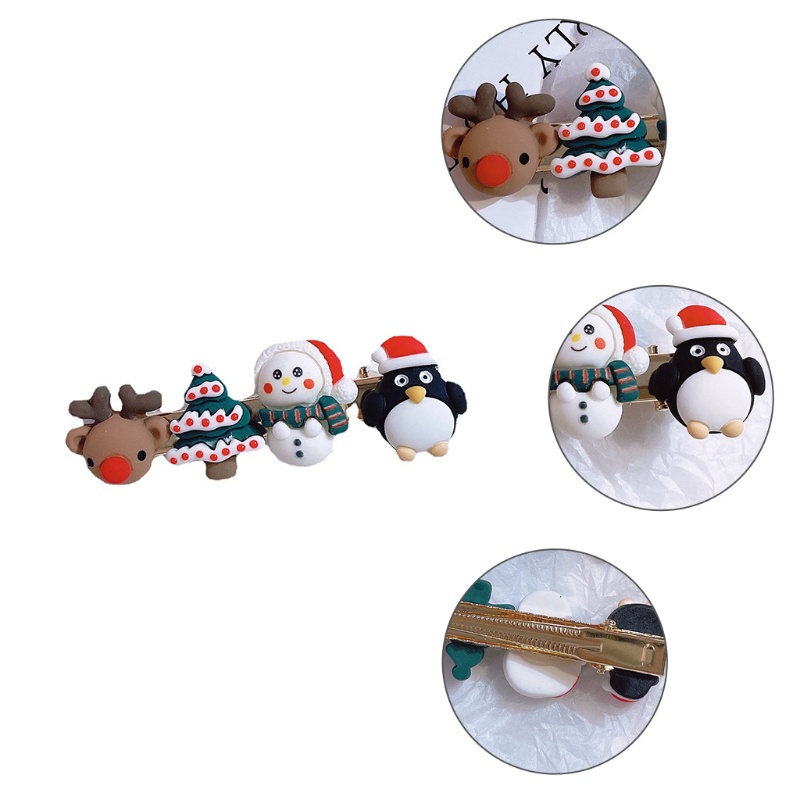 Kẹp Tóc Nhựa Họa Tiết Hoạt Hình Phong Cách Giáng Sinh Cho Bé Gái