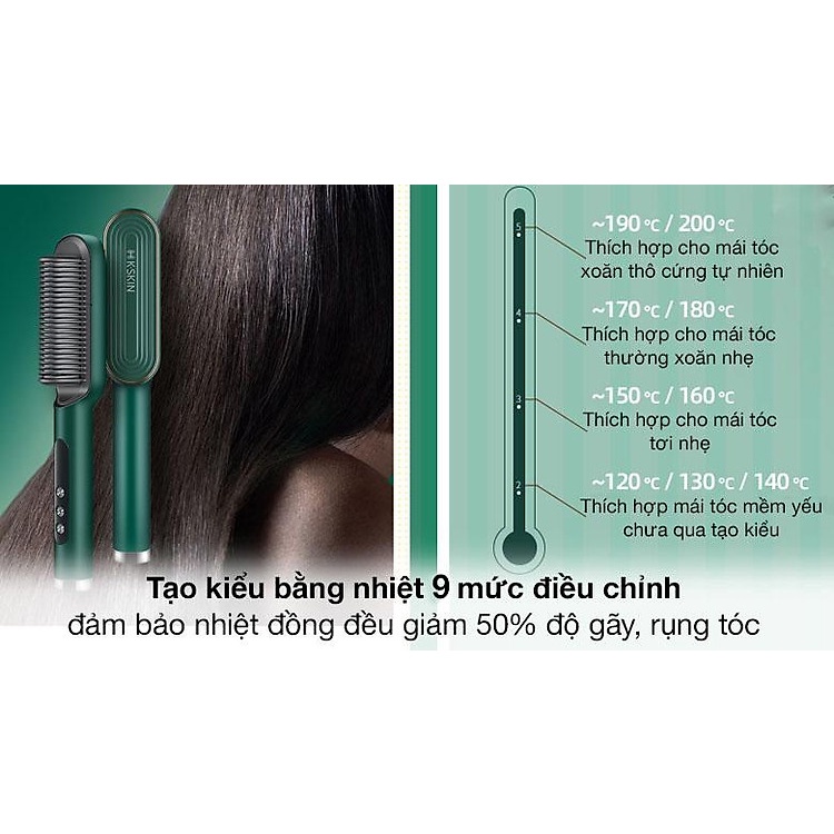 Lược Điện Tạo Kiểu Tóc Đa Năng Hàn Quốc - Uốn Tóc - Duỗi Tóc - Làm Xoăn - Chải Cụp - Bảo Hành 12 Tháng - FH909