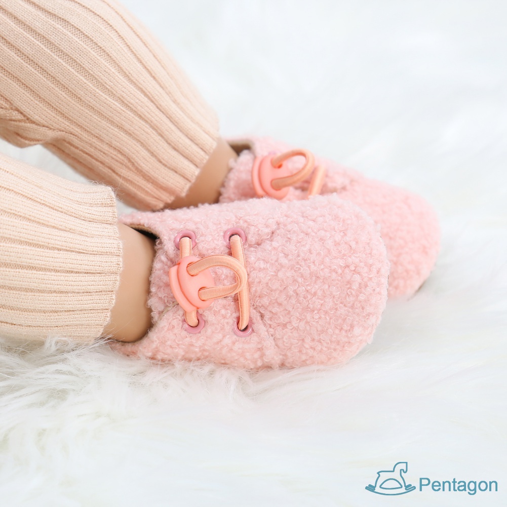 Giày Thể Thao Vải Lông Ấm Áp Chống Trượt Dễ Thương Cho Bé