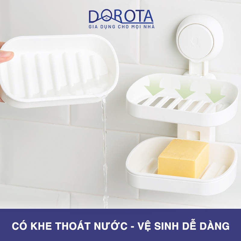 Kệ để xà phòng 2 tầng cao cấp DOROTA đa tính năng công nghệ hút chân không giá đỡ chống nước AW596