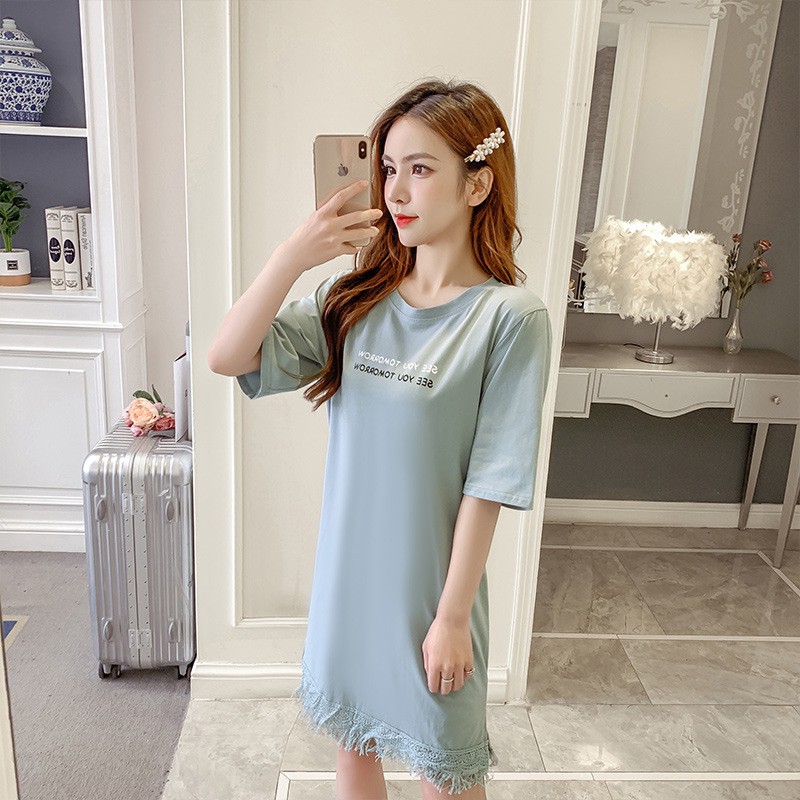 Đầm Nữ Tay Ngắn Dáng Rộng Phối Tua Rua Thời Trang | BigBuy360 - bigbuy360.vn