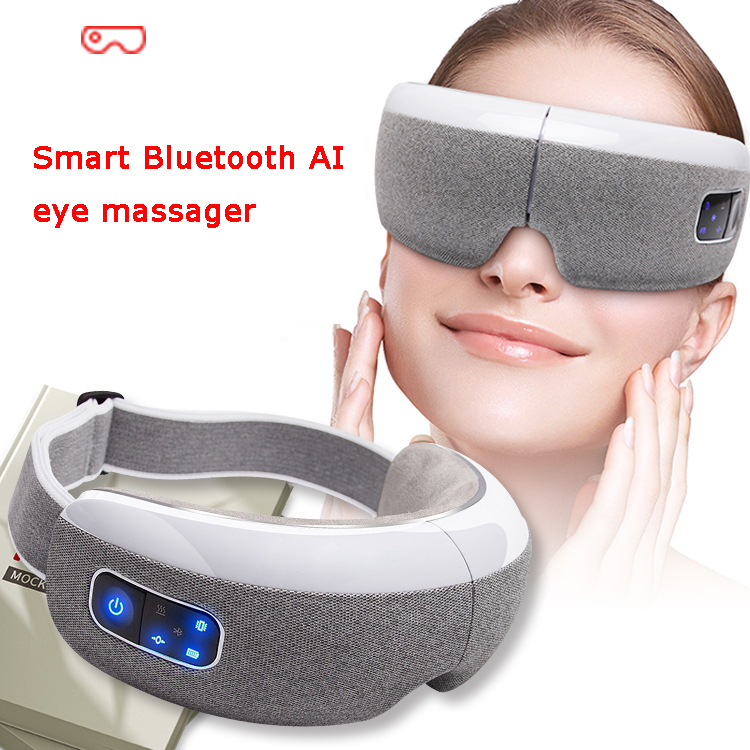 (Hàng Mới Về) Máy Mát Xa Mắt 4d Có Chế Độ Rung Kết Nối Bluetooth Giảm Mệt Mỏi Và Quầng Thâm