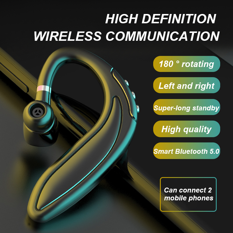 [Upgrade] Business Earphone Wireless Bluetooth Single Headphone Handsfree Sports With Mic Drive Call