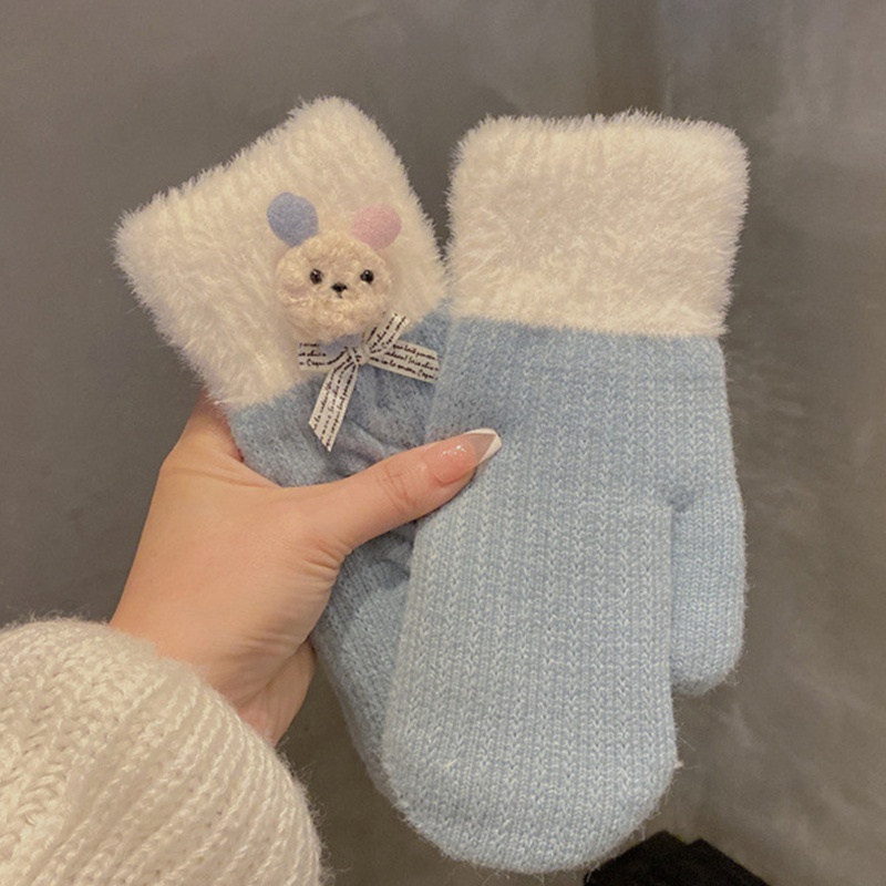 Găng Tay Lông Xù Kiểu Dáng Hoạt Hình Dễ Thương Dành Cho Mùa Đông