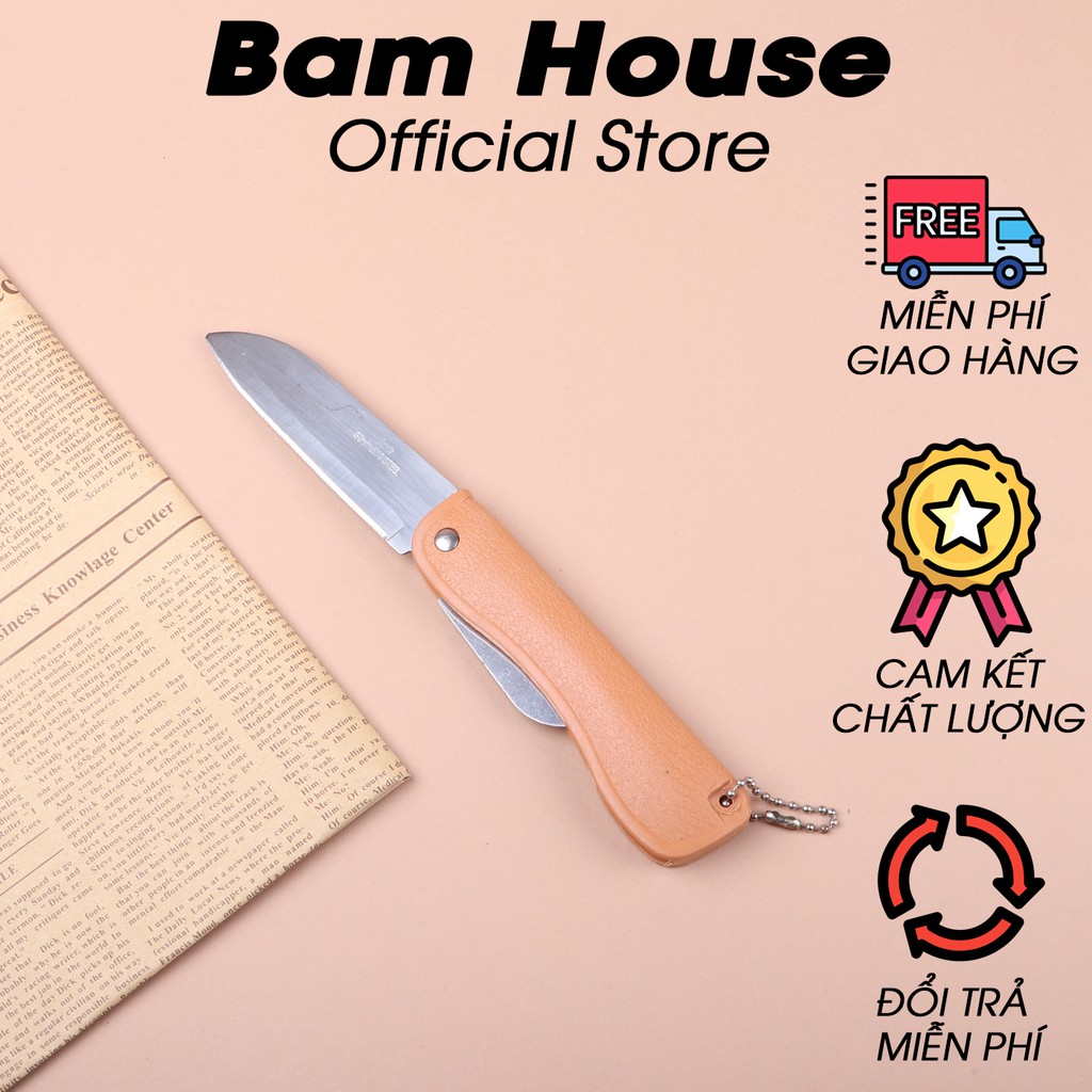 Dao xếp gọt trái cây và khui bia, đồ hộp inox Bam House tiện lợi cao cấp DX01 – Gia dụng bếp