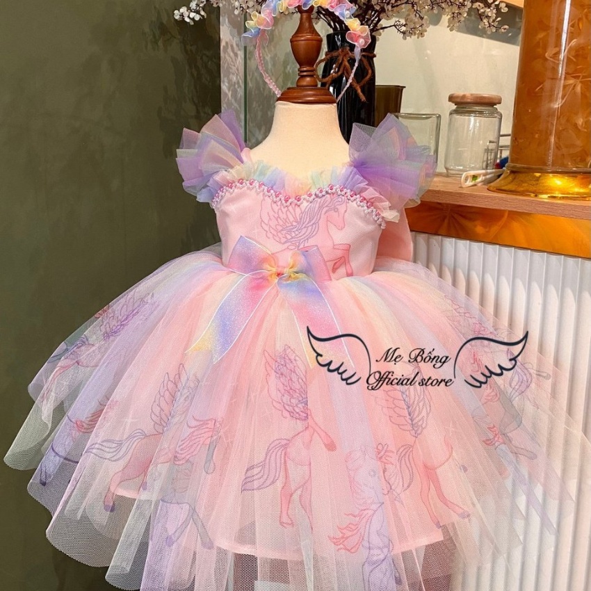 Đầm Công Chúa Bé Gái Đầm Tầng Công Chúa Váy Phồng Chân Váy Xòe Cho Bé Gái 1 Tuổi Mẹ BốngPrincess dress