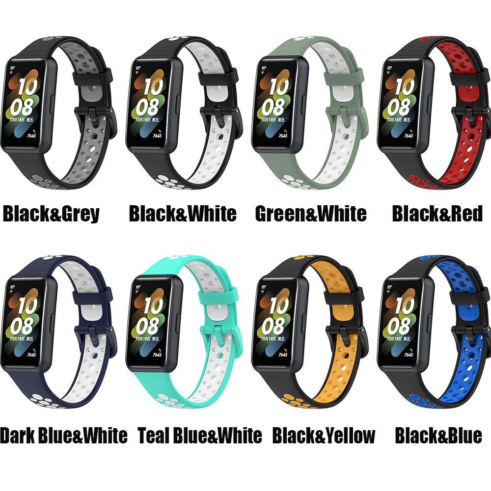 MYRONGVN Dây Đeo Hai Màu Thoáng Khí Thay Thế Cho Đồng Hồ Thông Minh Huawei Band 7