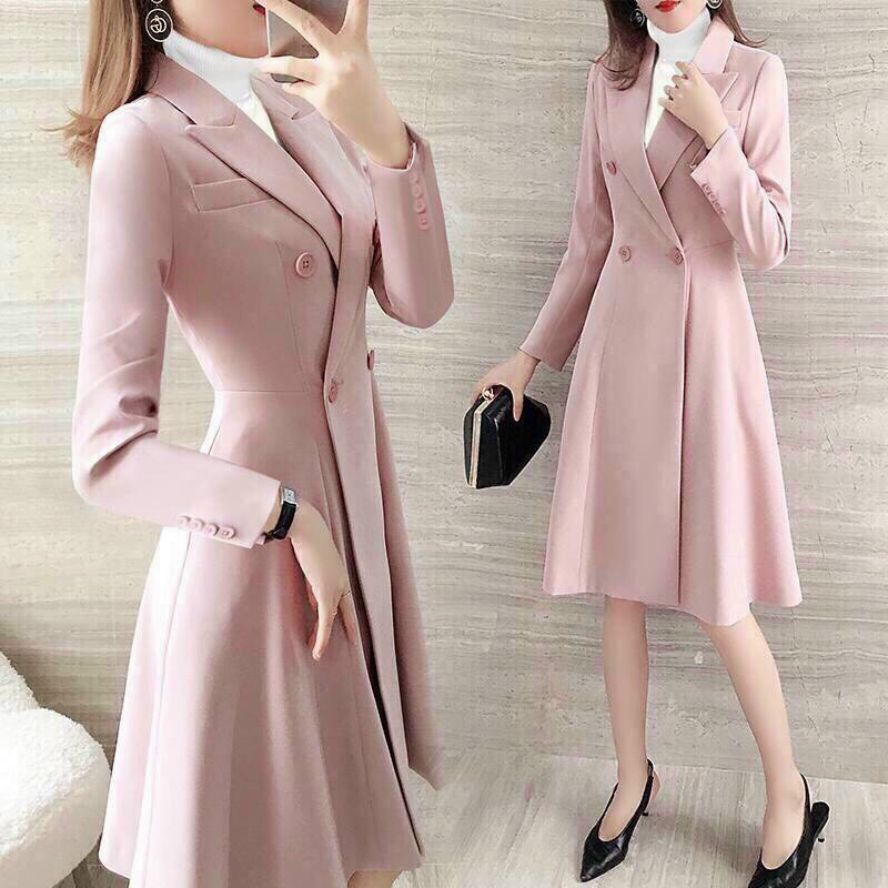 Áo Khoát Kaki Phom Dài Quý Cô Cổ V Cực Xinh BY4496