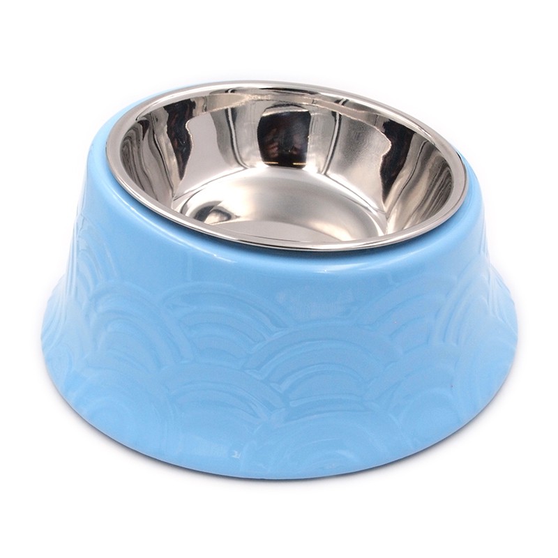 Chén ăn cho thú cưng TRUSTIE  PET BOWL WITH STEEL BOWL (BLUE/GRN/PINK) (400ml)