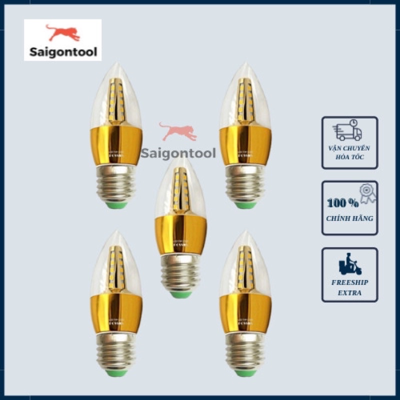 Bóng đèn Led nến, Bóng đèn Led Trái ớt 5w Trang Trí Cao Cấp - đuôi E14 và E27 - ánh sáng trắng và ánh sáng vàng