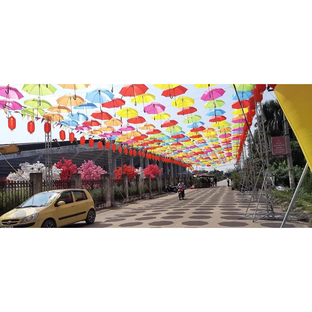 COMBO 65 CHIẾC Ô, DÙ TRANG TRÍ NHIỀU MÀU, HÀNG ĐẸP