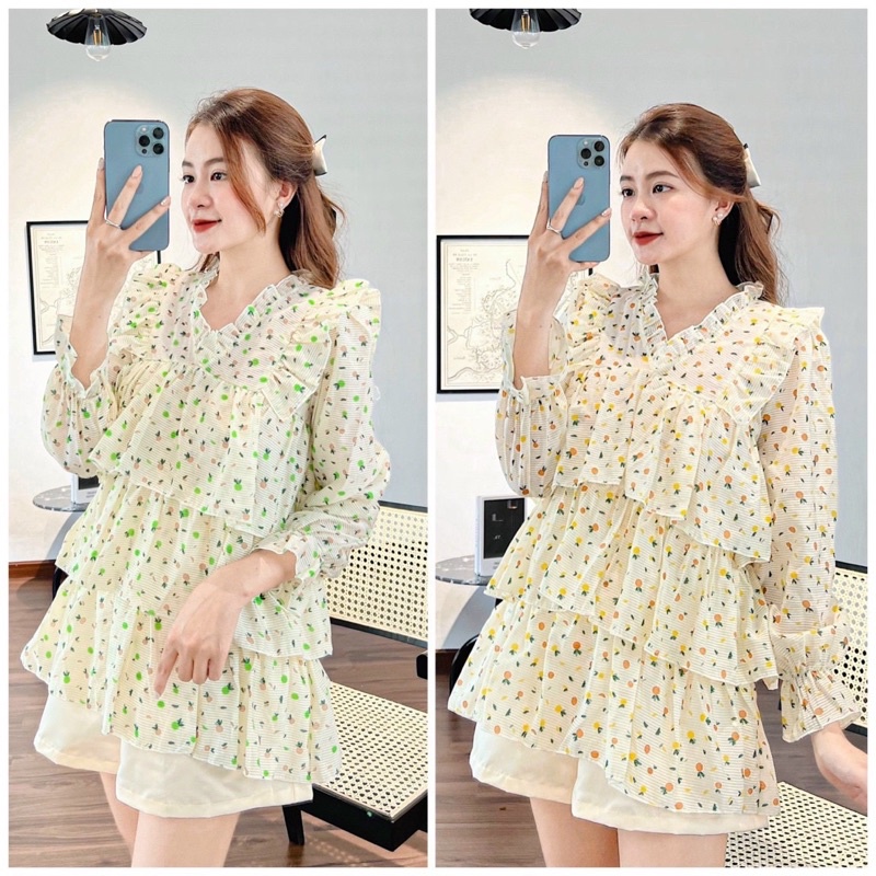 Set áo doll tầng + quần tafta