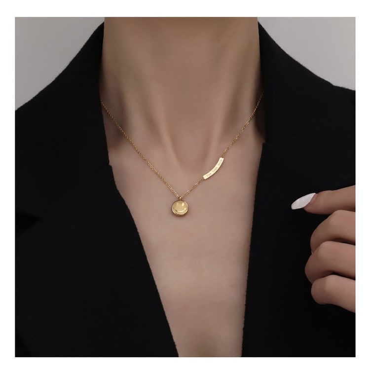 [FreeShip] Dây chuyền nữ titan vòng cung mặt cười X2-311 - CAM KẾT KHÔNG BAY MÀU