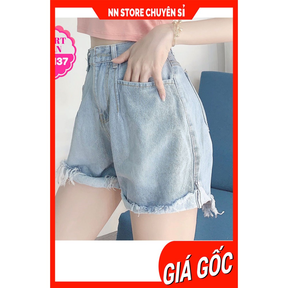 Quần short jean nữ Quần đùi chất jean dày dặn in họa tiết dễ thương SLT