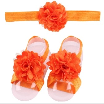 Bộ băng đô và nơ chân hình hoa nhiều màu.