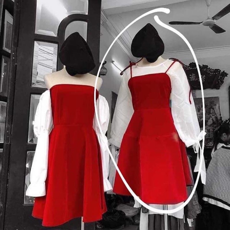 Váy Xòe cổ vuông tay tiểu thư, Váy Thiết kế