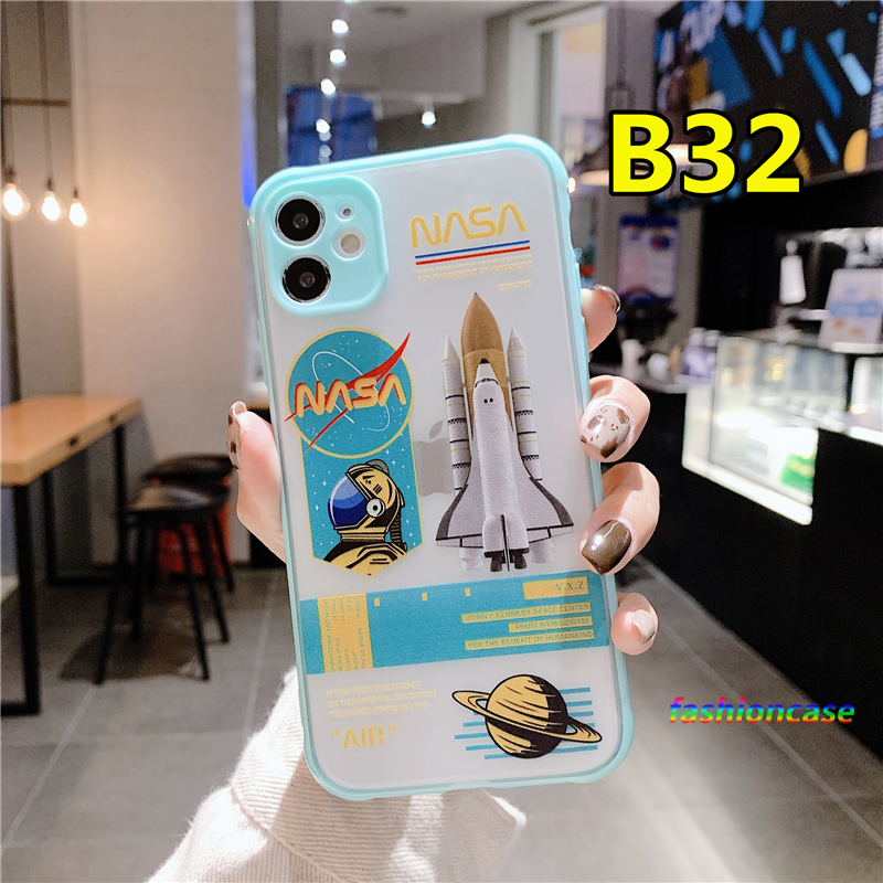 Realme 7 7i 6i 6 5i 5 6S 5S C11 C15 C17 C2 C3 C1 C3i 5 Narzo 10A 20 PRO 10 20A Camera Protection Case Skin Feel Astronaut Rocket Design