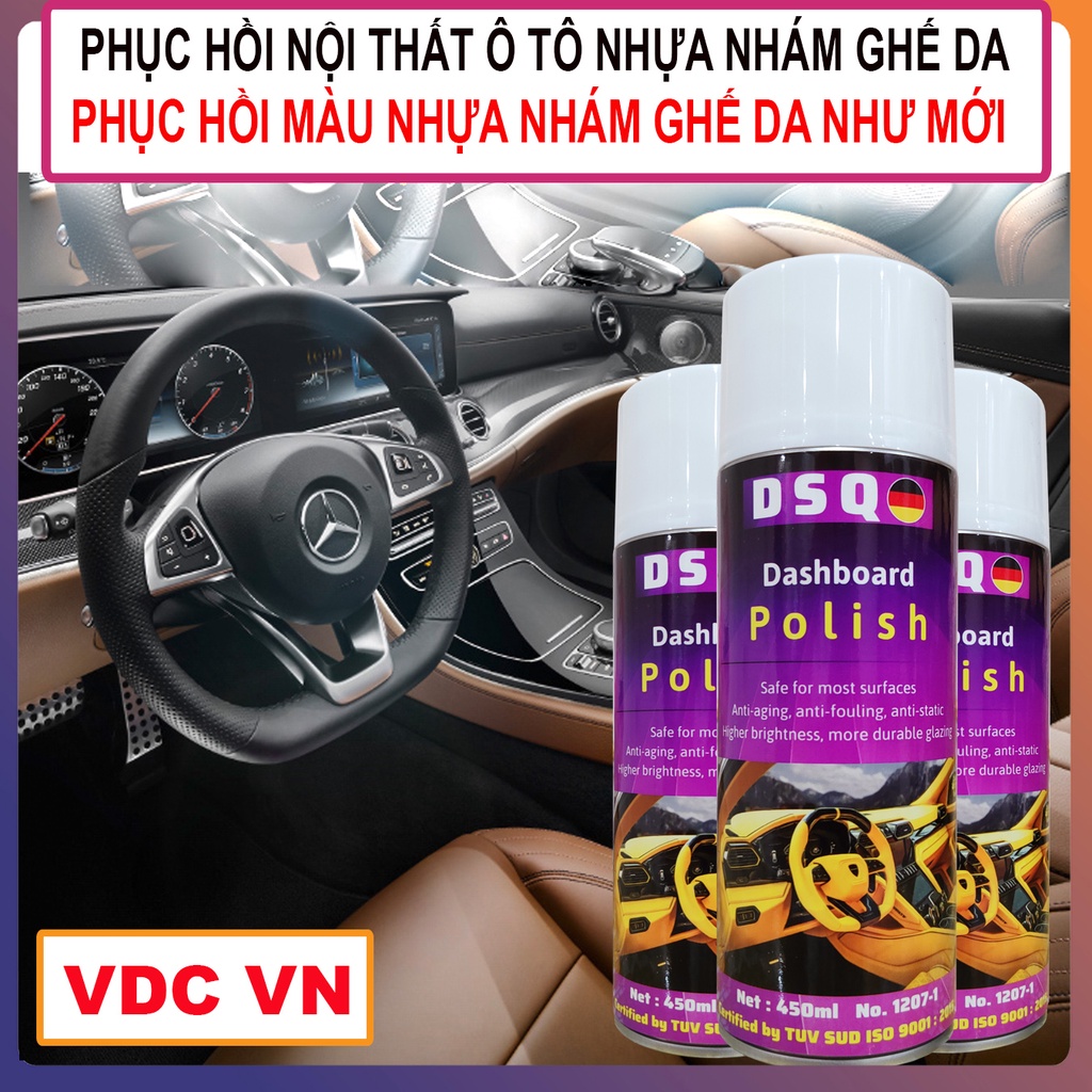 Chai Xịt Dưỡng Nhựa Nhám, Ghế Da oto - Phục Hồi, Chống Lão Hóa Làm Mới Đồ Da Gỗ- Dung Tích 450ML - Taobaovdcvn