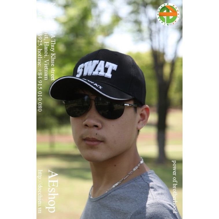 Mũ lưỡi trai cotton thô thêu của lực lượng đặc nhiệm Swat Mỹ