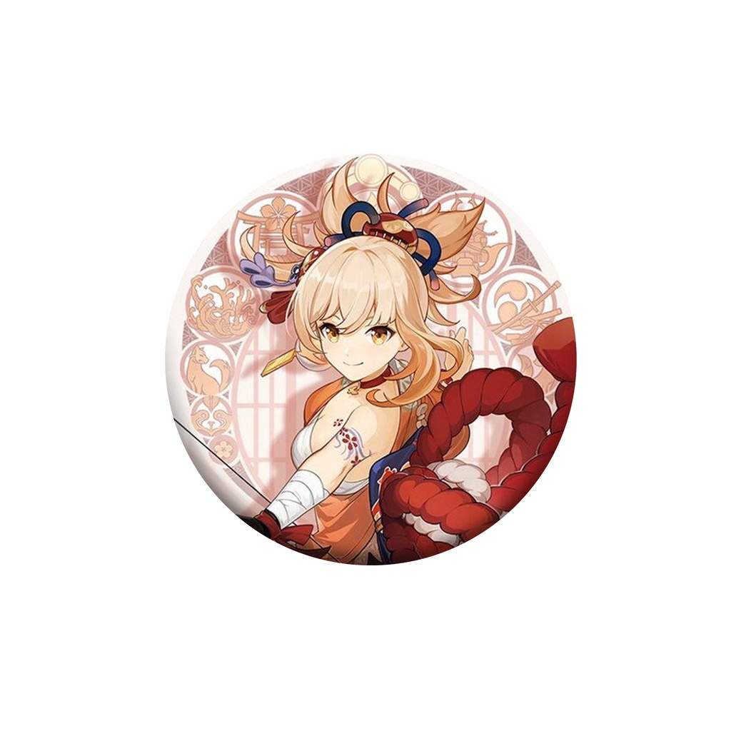 Huy hiệu cài áo IN HÌNH Genshin Impact Kazuha Ayaka Sara Shogun Kokomi Yoimiya game chibi dễ thương