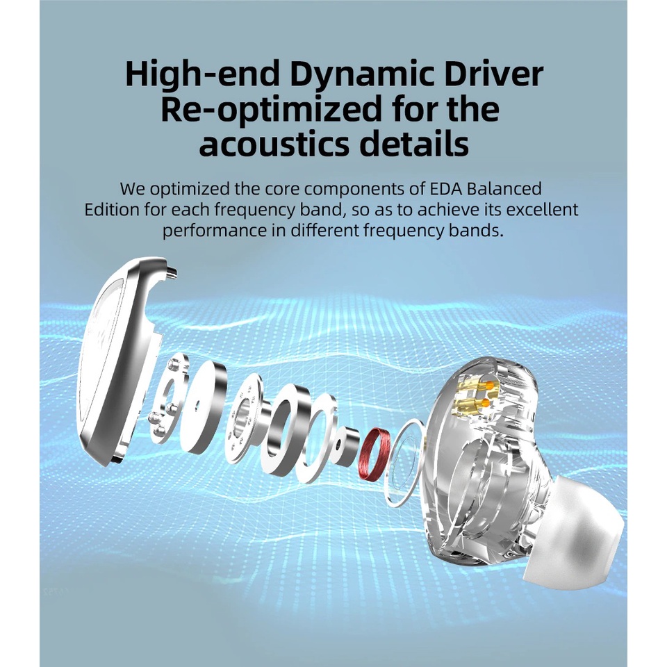 KZ EDA Phiên Bản Cân Bằng Màu Trắng Tai Nghe Nhét Tai HIFI Tai Nghe Game Thể Thao Loại Bỏ Tiếng Ồn
