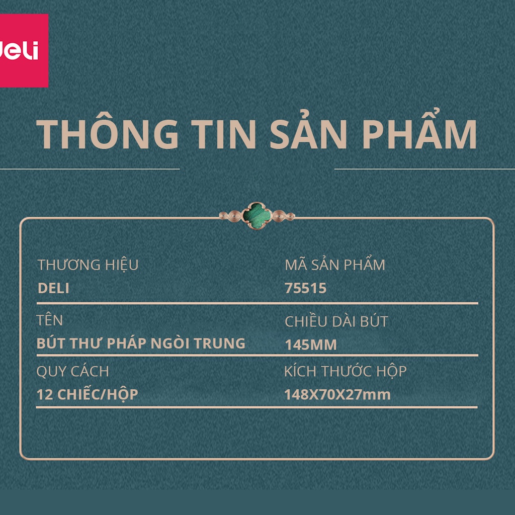 Bút Viết Thư Pháp Hán Tự Calligraphy Kanji Tiếng Trung Nhật Hàn Ngòi Lông Nhiều Kích Cỡ Deli - Brush Pen
