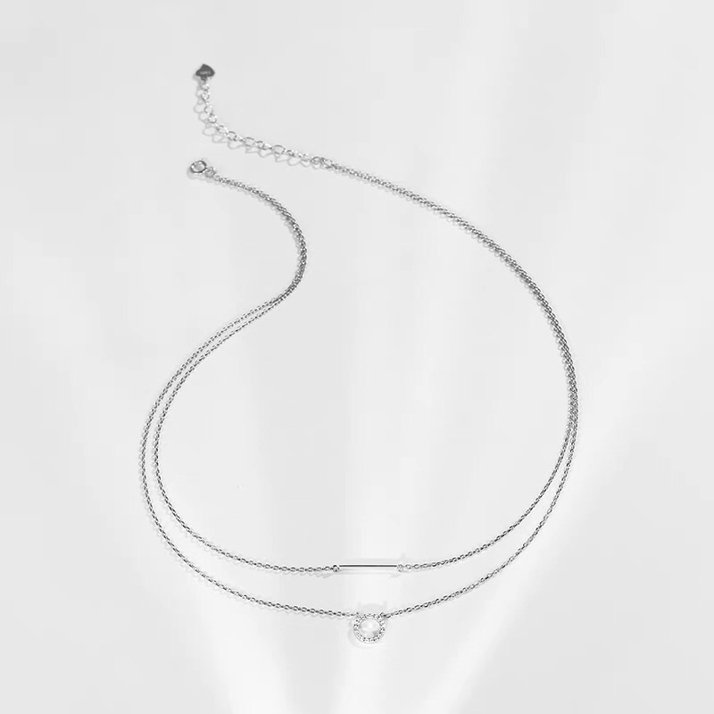 Dây chuyền kép hình học+ Cam kết 100% bạc s925