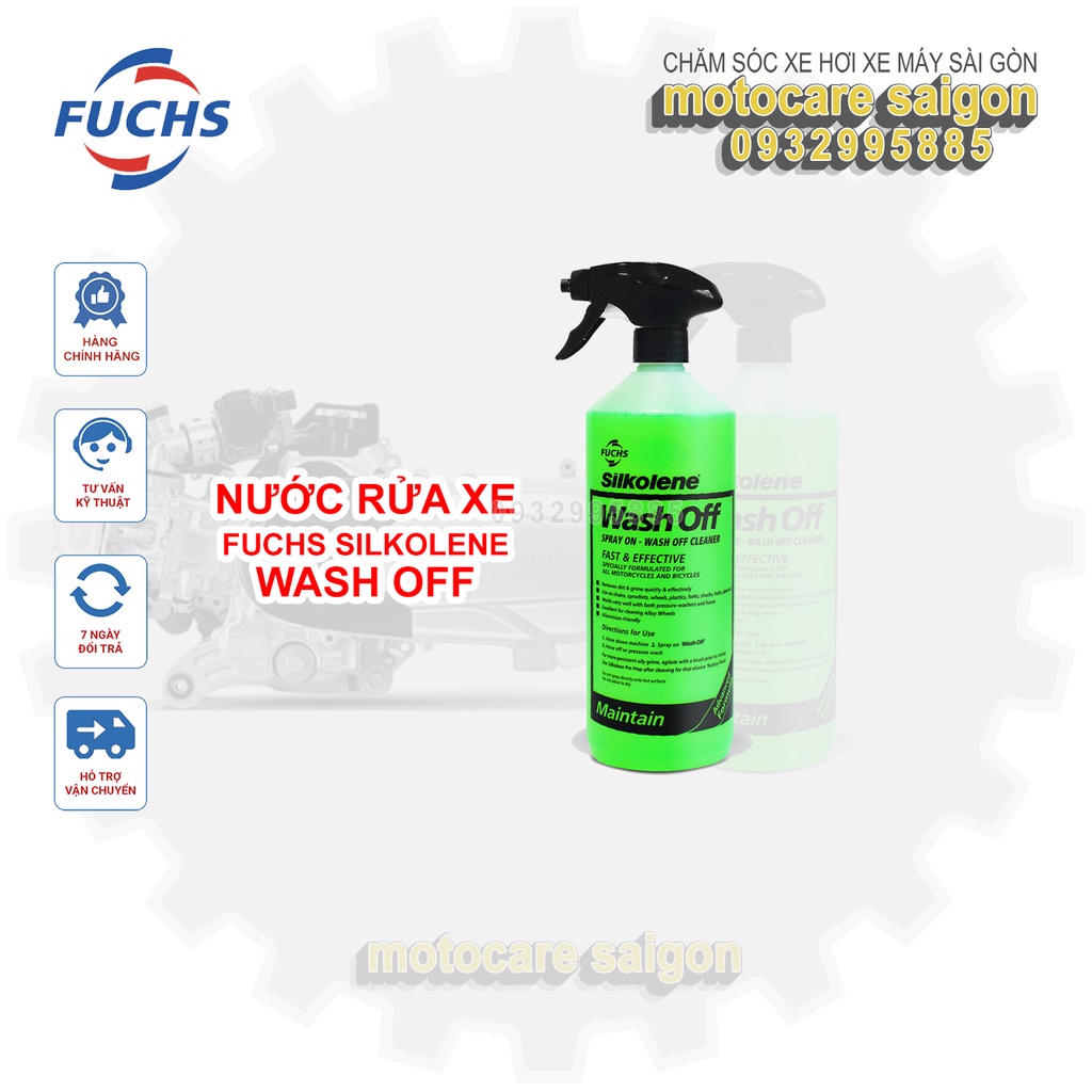 [Tặng vòi xịt] Nước rửa xe xà bông rửa xe Fuchs Silkolene Wash Off 1L