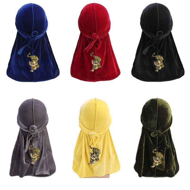 Han Mũ Cướp Biển Thêu Hình Hổ Đuôi Dài Màu Trơn Có Thể Điều Chỉnh