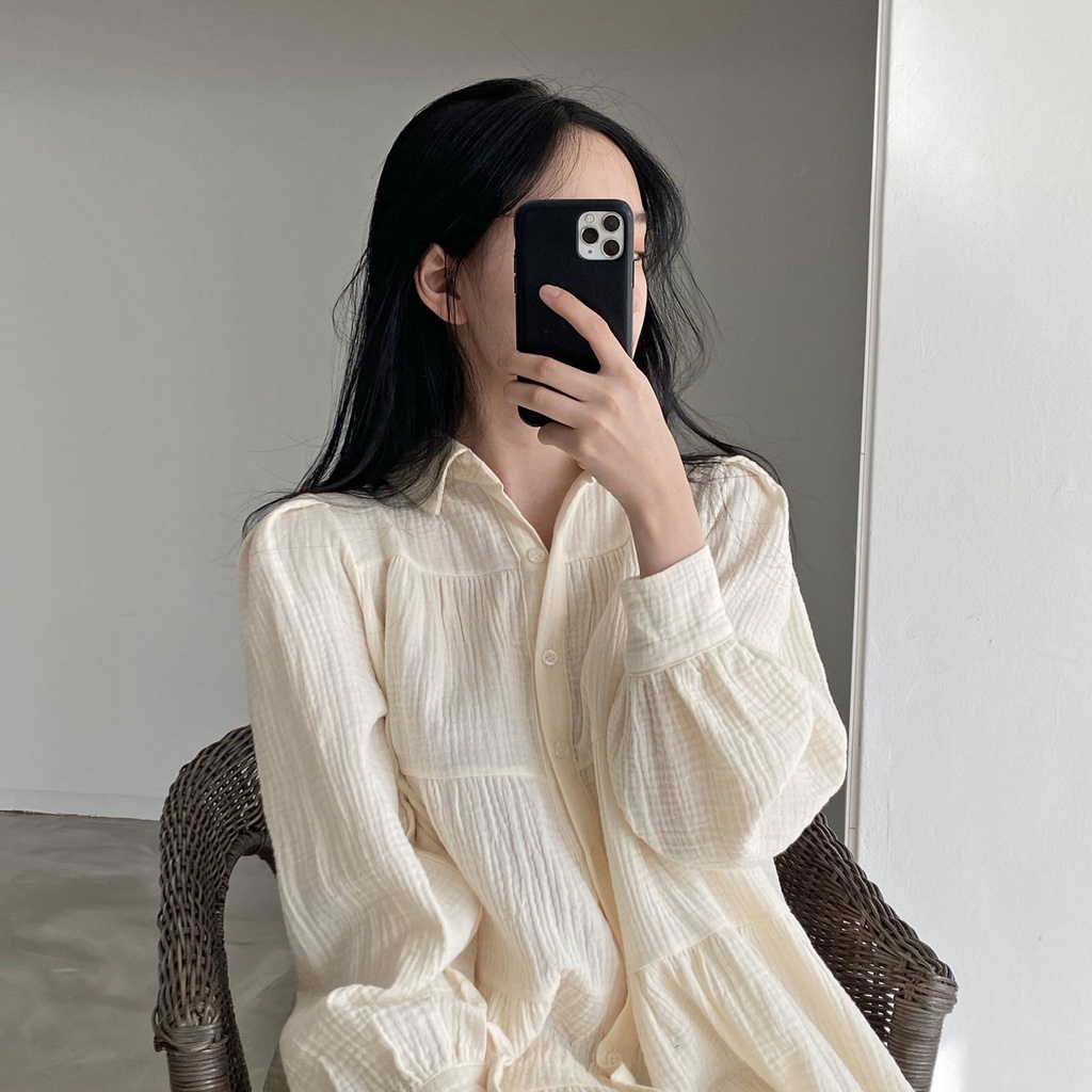 Đầm ngắn tay xếp ly phong cách Hàn Quốc dành cho nữ