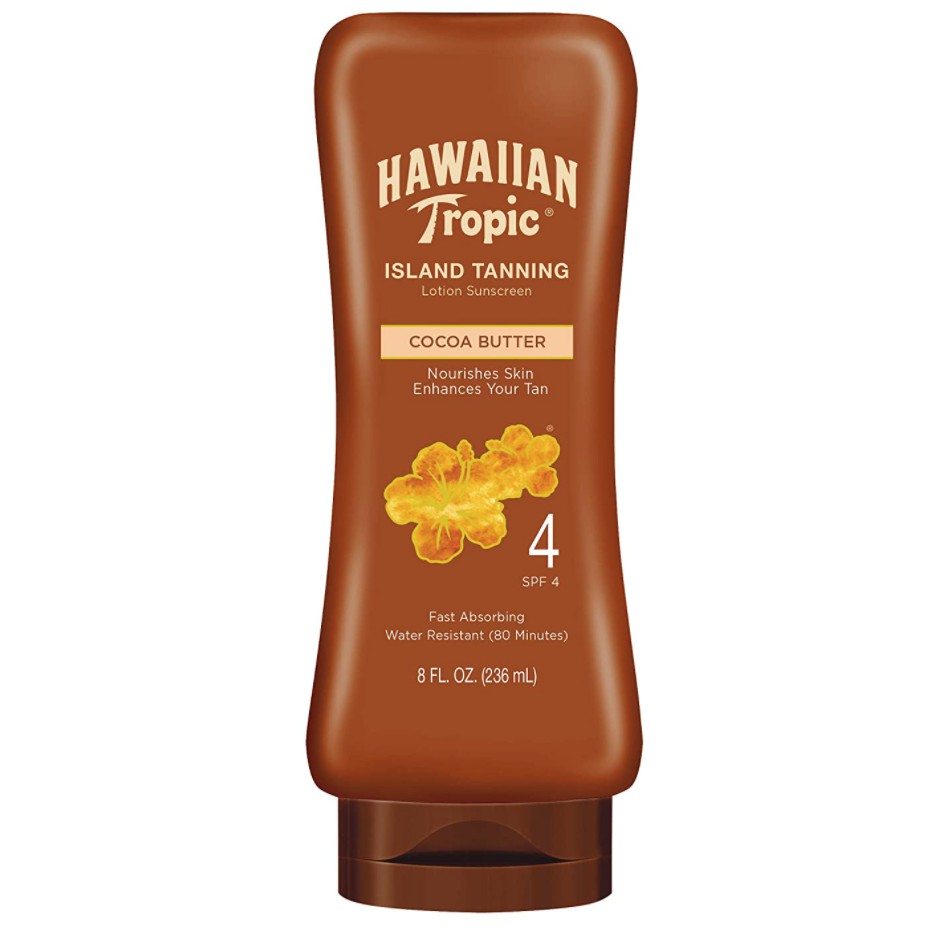 Dưỡng thể chống nắng &amp; giúp da rám nắng Hawaiian Tropic Tanning Lotion Sunscreen SPF 4 236ml/319ml (Mỹ)