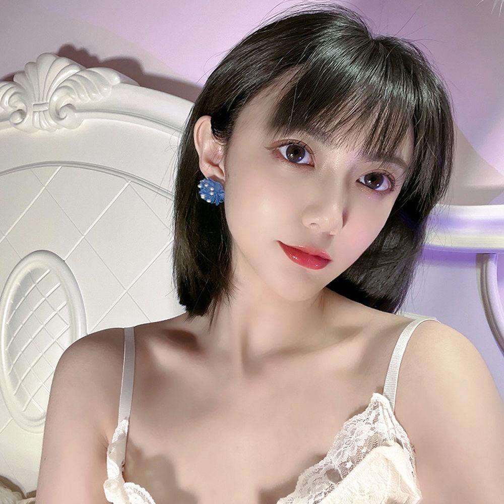 Qqmall Khuyên Tai Cổ Tích Cổ Điển Cho NữKhuyên Kẹp Vành Tai Hình Hoa Trà Phong Cách Pháp