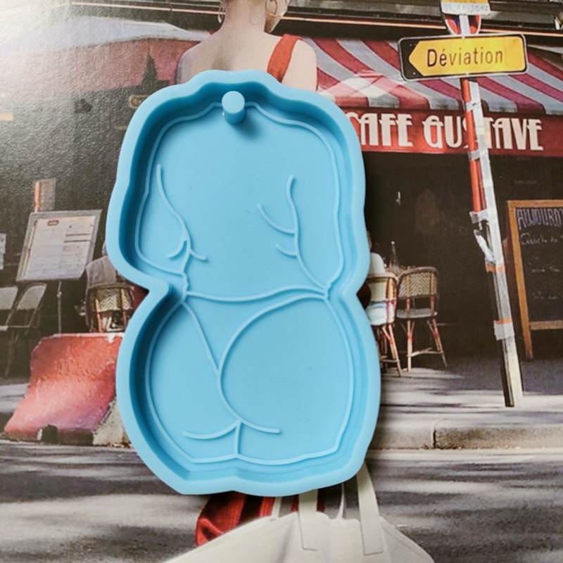 Bộ 3 Khuôn Silicone Làm Móc Khóa Bằng Nhựa Resin Thủ Công Hình Phụ Nữ Gợi Cảm Sáng Tạo DIY