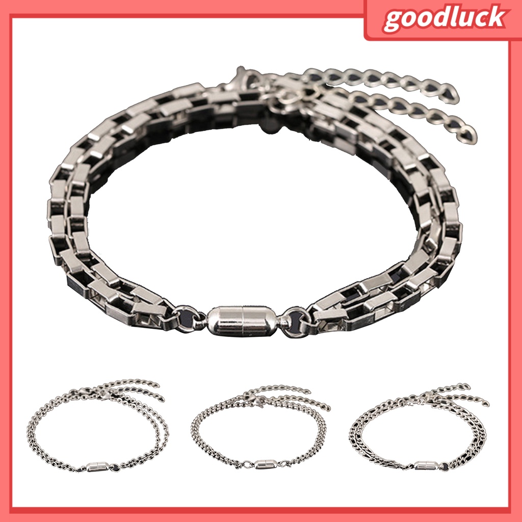 1 cặp vòng tay cặp bằng thép không gỉ chống gỉ có nam châm