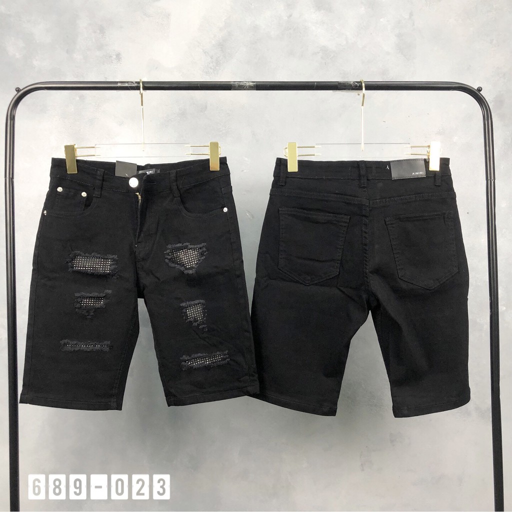 Quần bò ngố nam rách đính đá ARM2,quần short jean chất co giãn nhẹ có đủ sz 40-75kg mặc phong cách cá tính hot trend | BigBuy360 - bigbuy360.vn