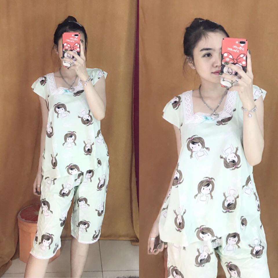 Bộ lửng vải lanh phối ren