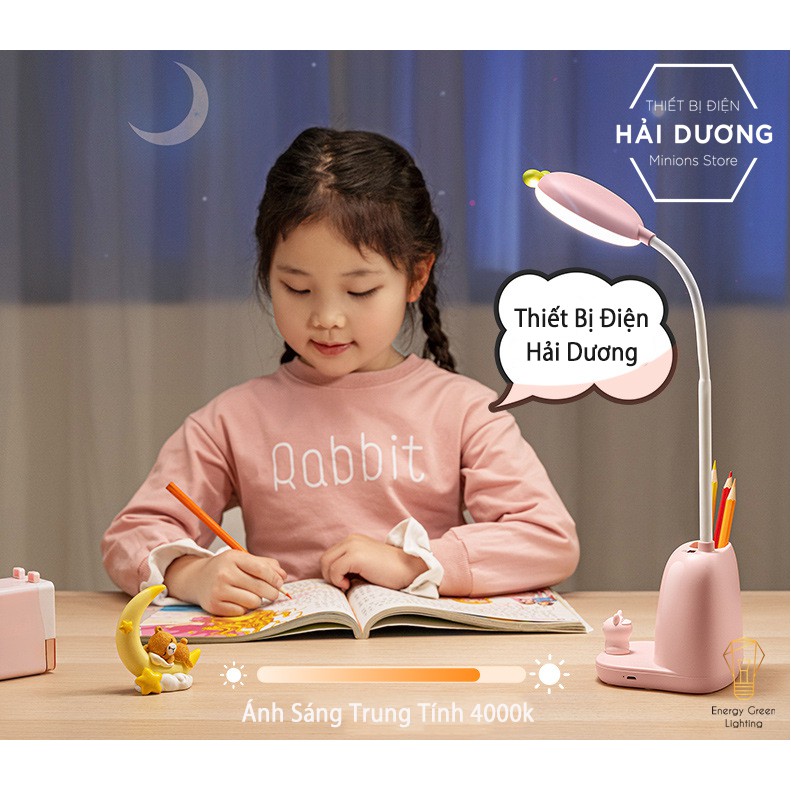 Đèn bàn LED dễ thương con mèo DB-2239 cảm ứng tắt mở 3 chế độ ánh sáng - tăng giảm ánh sáng có 2 màu trắng hồng-Có video